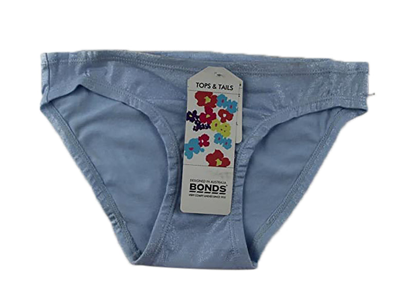 Bonds Girls Underwear Briefs Shorties Blue Everyday Kids Undies