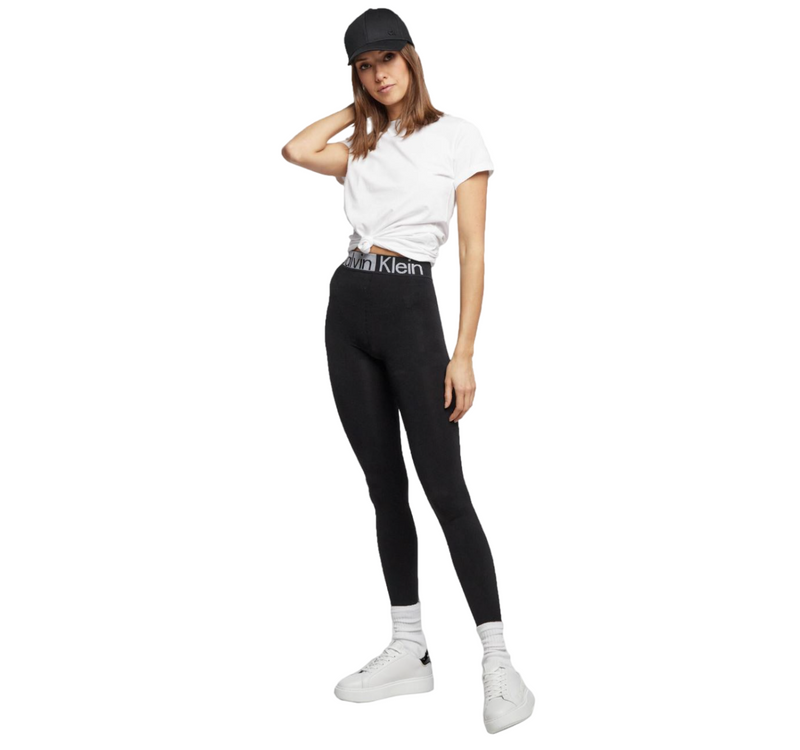 Womens Calvin Klein Black Slim Fit Pull On High Rise Leggings