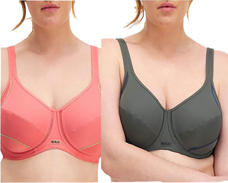 Berlei 2 Pack Womens Electrify Non-Contour Underwire Bra Pink & Forest Green 14C