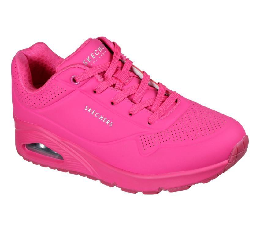 Womens Skechers Uno - Neon Nights Shoes Hot Pink