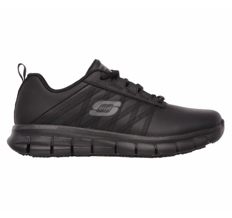 Womens Skechers Sure Track - Erath Wide Black Oil & Slip Resistant Work Shoes