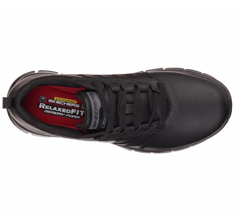 Womens Skechers Sure Track - Erath Wide Black Oil & Slip Resistant Work Shoes