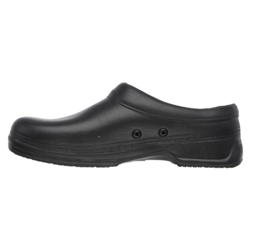 Mens Skechers Oswald - Balder Black Clog Slip On Work Shoes