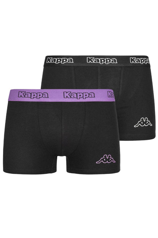 2 Pack Mens Kappa Boxers Trunks Underwear Black/Violet Dewberry