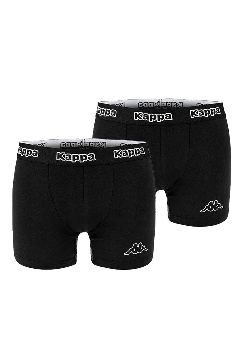 6 x Kappa Mens Black/Black Boxer Shorts Trunks