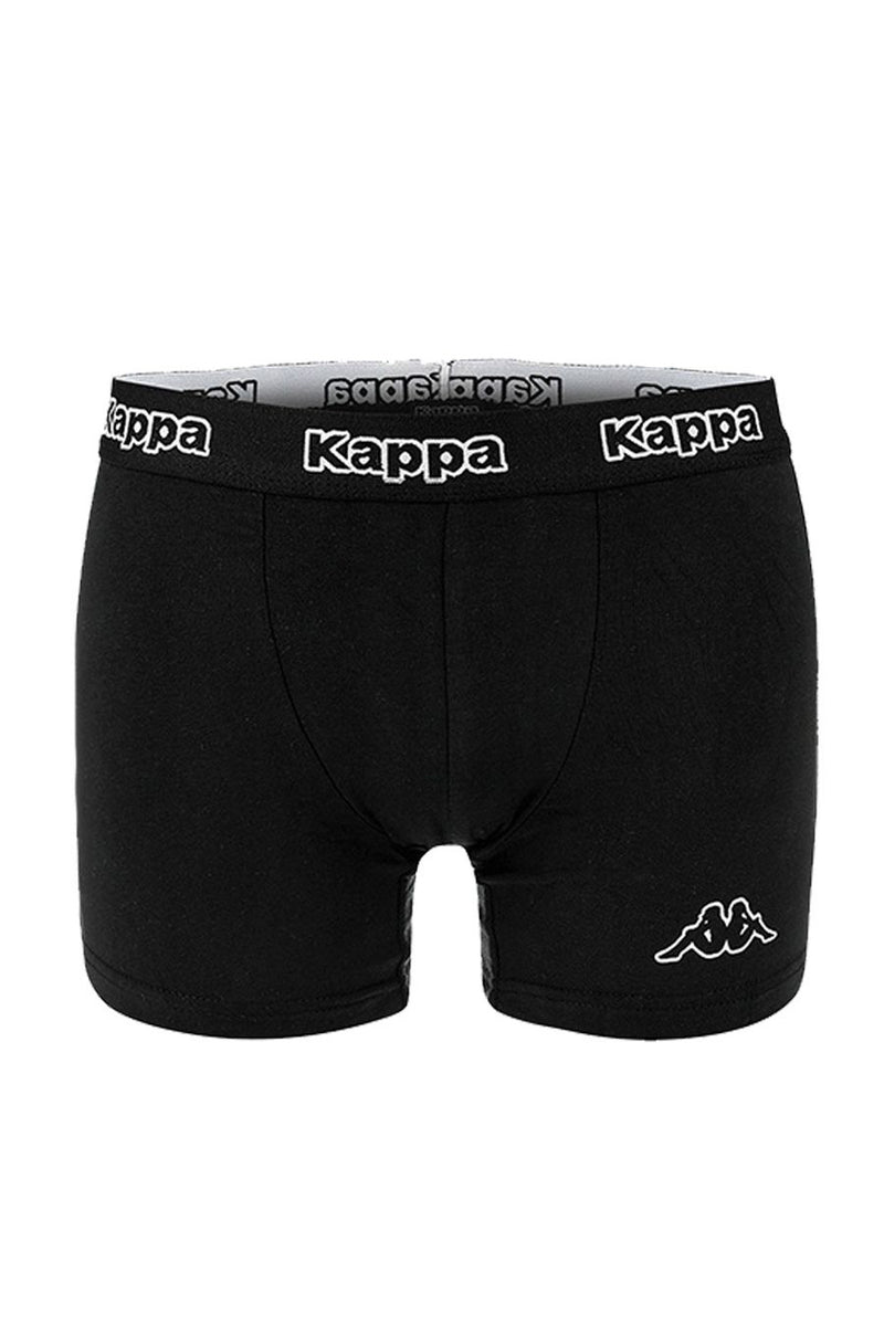 6 x Kappa Mens Black/Black Boxer Shorts Trunks