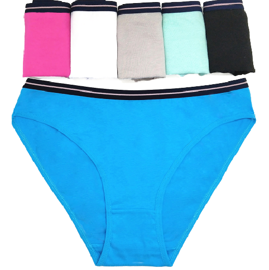 24 X Womens Coloured Bikini Briefs Undies Cotton Solid Assorted Underwear Jocks