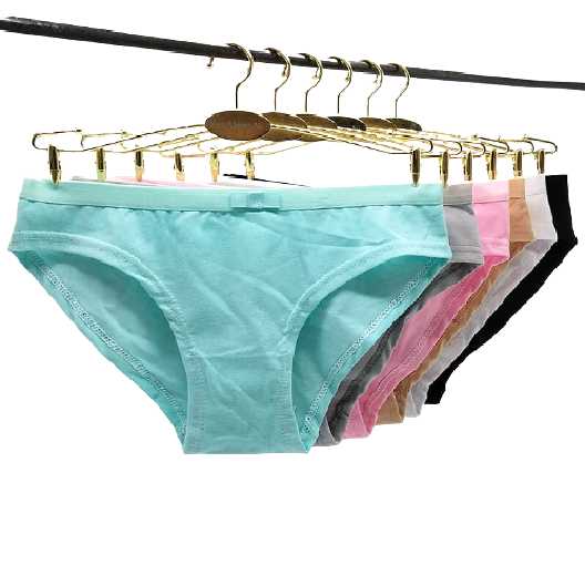 6 x Womens Plain Coloured Bikini Briefs Undies Cotton Solid Assorted Underwear