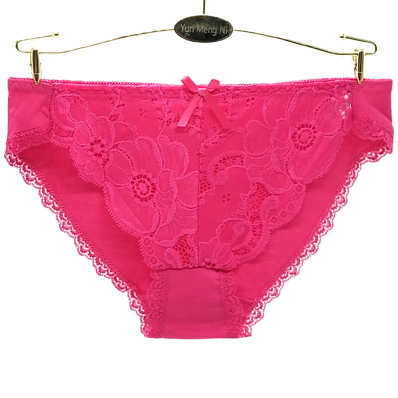 12 X Womens Solid Soft Lace Briefs Undies Sexy Underwear With Bow