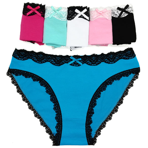 18 X Womens Sheer Spandex / Cotton Briefs - Colours Underwear Undies 89477