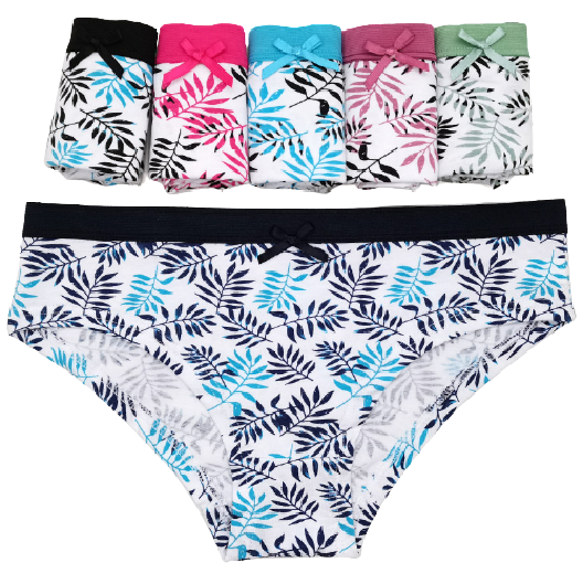 24 X Womens Leaves Patterned Bikini Briefs Undies Cotton Underwear Jocks