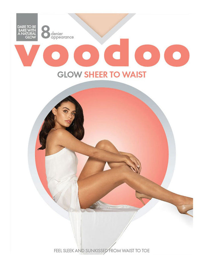 Womens Voodoo Glow Sheer To Waist Stockings Tan Nude Pantyhose