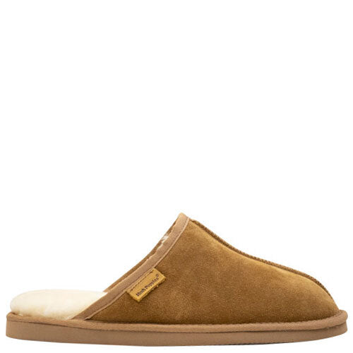 Mens Hush Puppies Loch Slippers Chestnut Suede