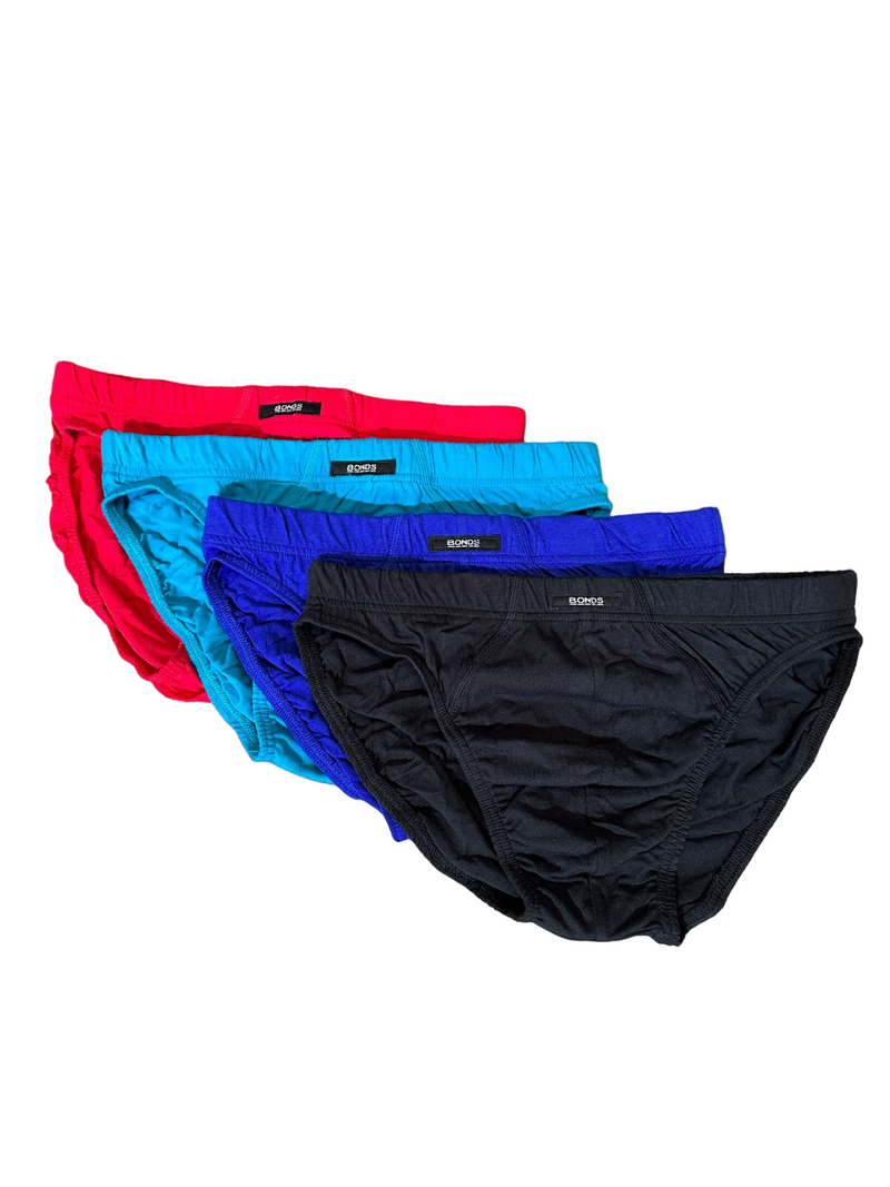 Mens Bonds Action Hipster Brief Jocks 4 Pairs Underwear Assorted Colours Undies