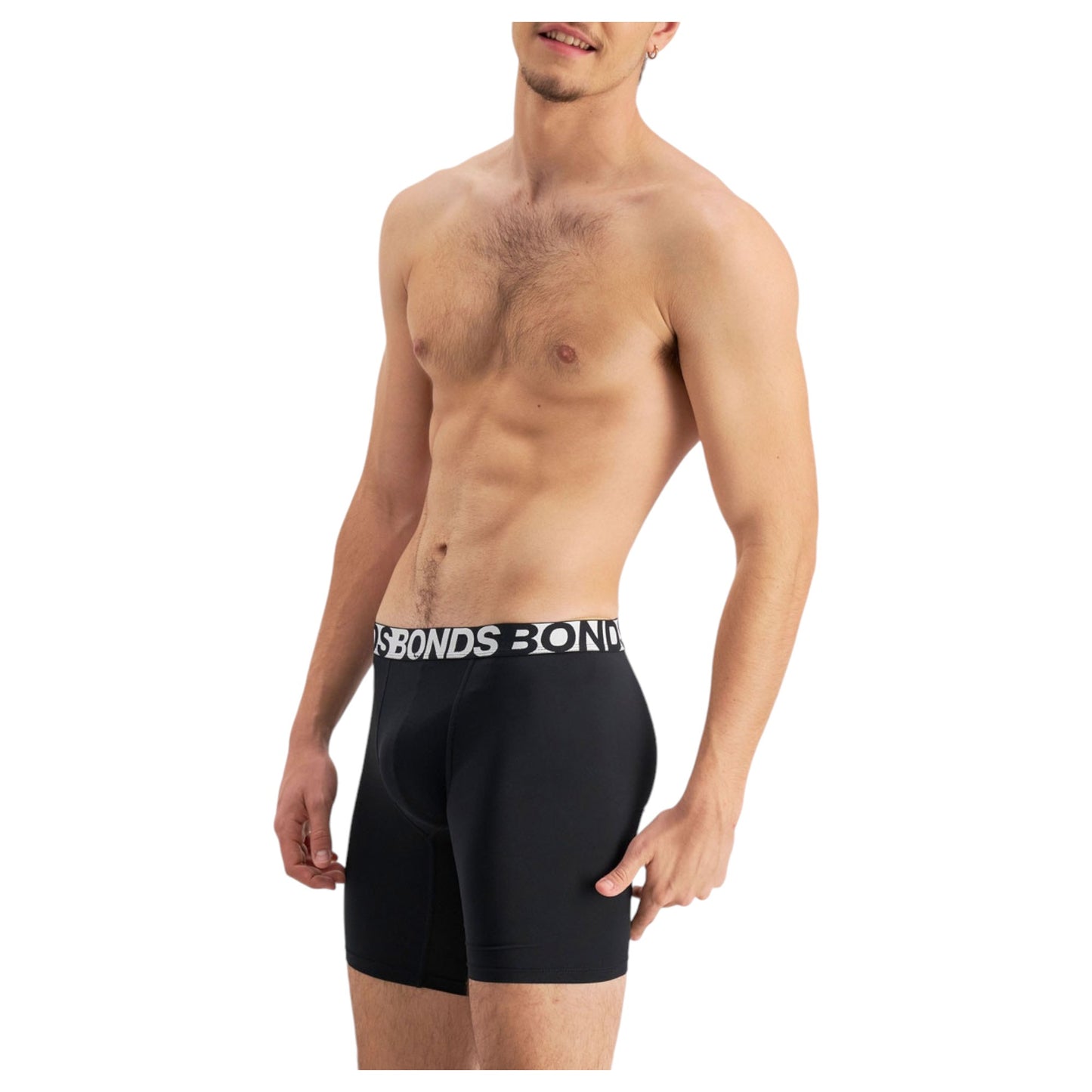 Mens Bonds Active Everyday Long Trunks Underwear Black