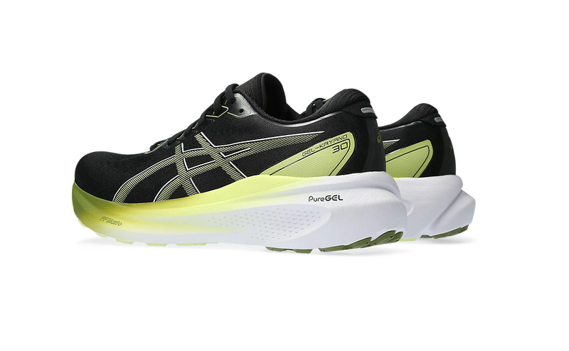Mens Asics Gel-Kayano 30 Black/Glow Yellow Athletic Running Shoes