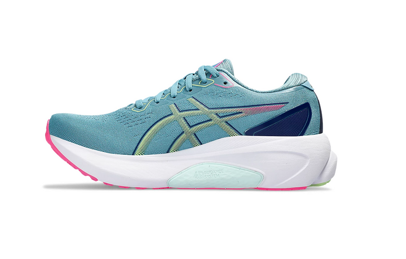 Womens Asics Gel-Kayano 30 Gris Blue/ Lime Green Athletic Running Shoes