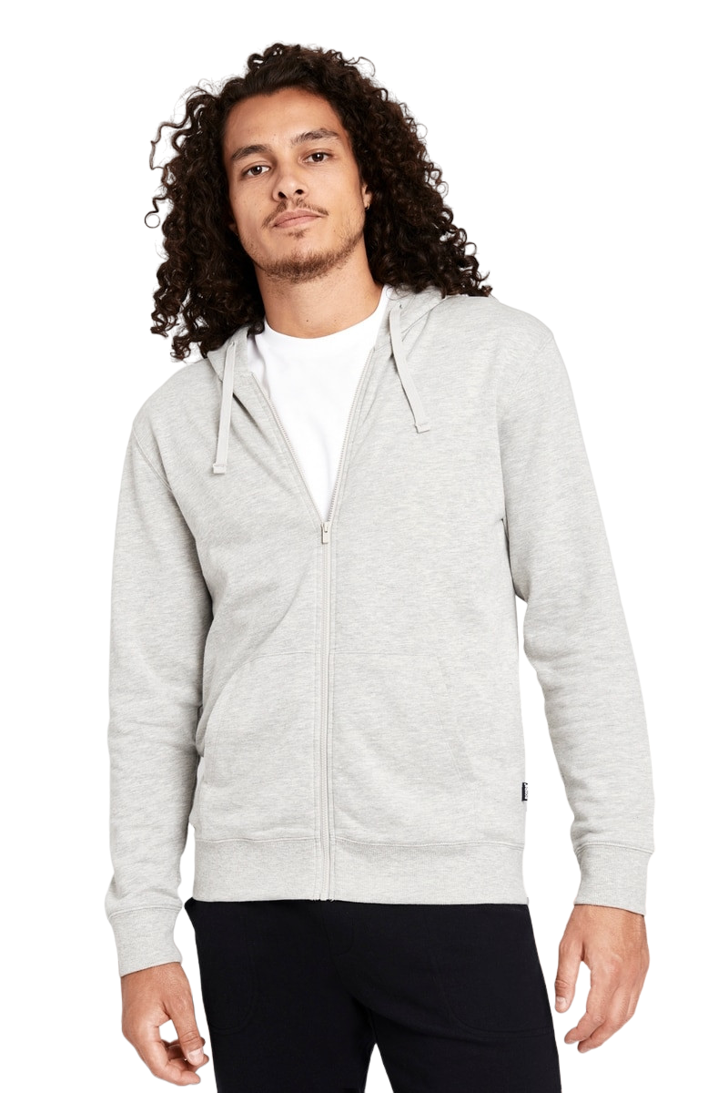 Bonds Mens Essential Hoodie Pullover Zip Up Jumper Grey Marle