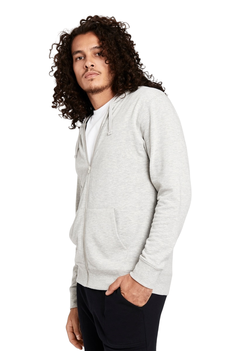 Bonds Mens Essential Hoodie Pullover Zip Up Jumper Grey Marle