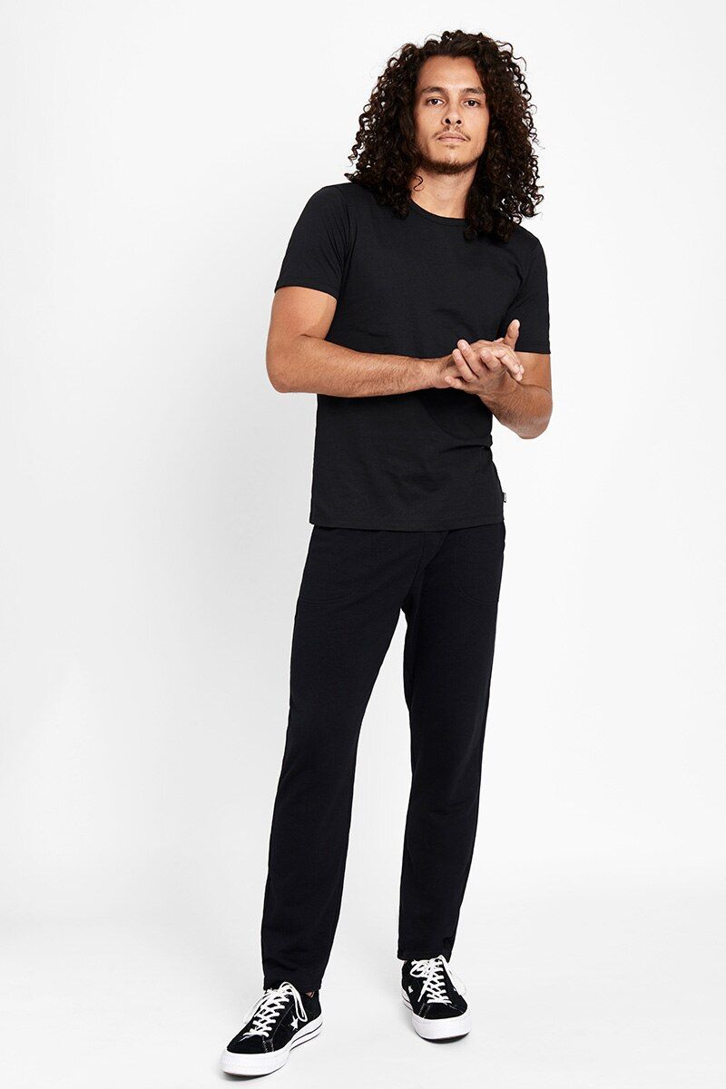 Bonds Mens Essentials Straight Trackie Trackpant Black