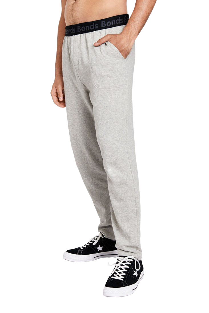 Mens Bonds Essentials Straight Trackies Shadow Marle
