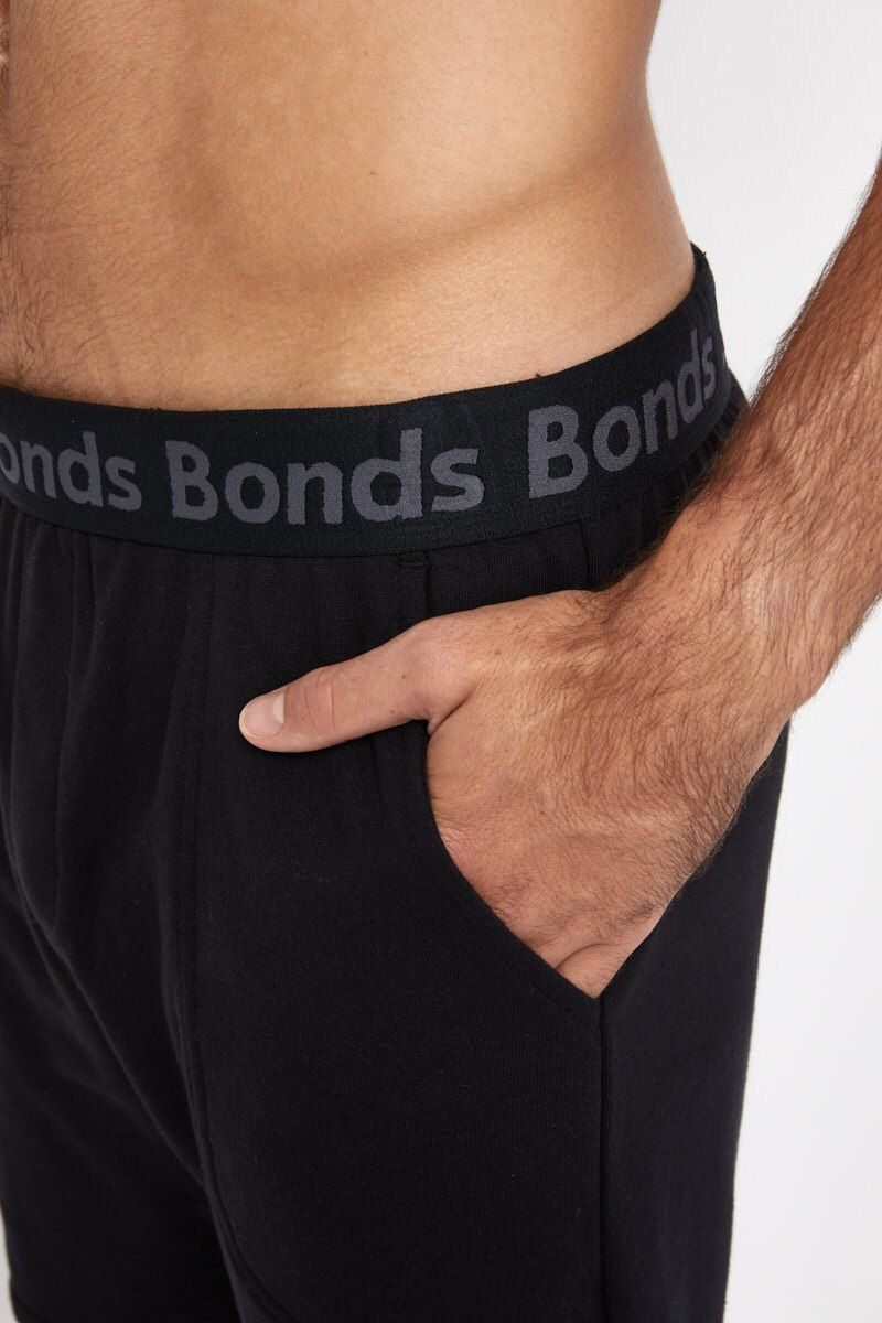 2 x Bonds Mens Essentials Short Cotton Pockets Shorts Black & Grey