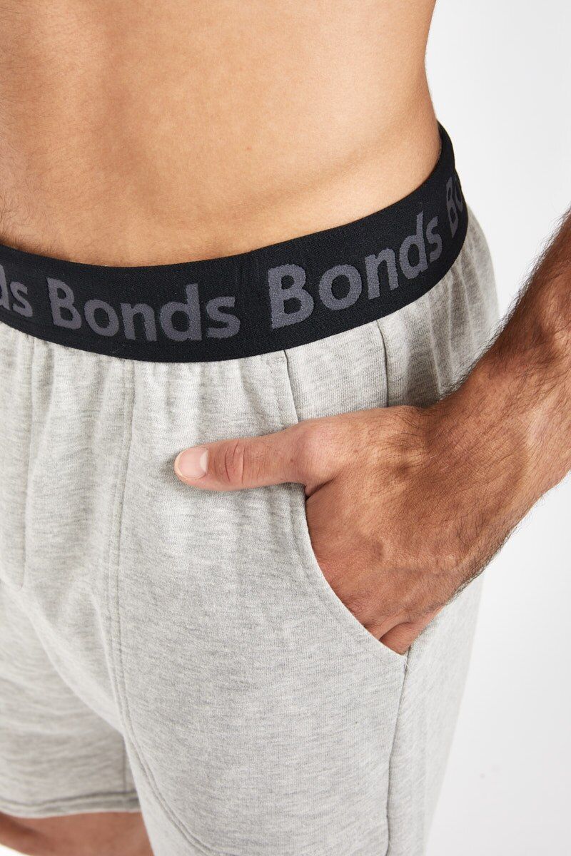2 x Bonds Mens Essentials Short Cotton Pockets Shorts Black & Grey