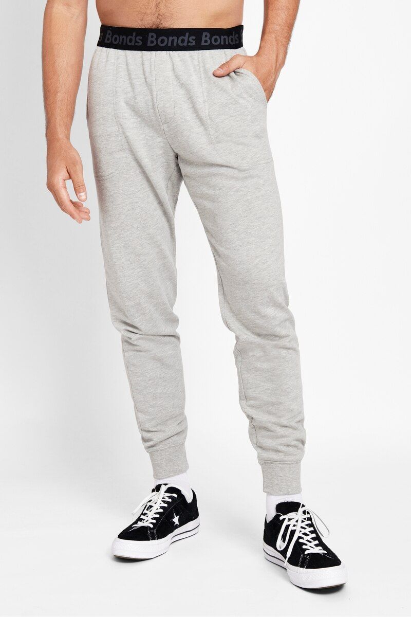 3 x Bonds Mens Essentials Skinny Trackie Trackpant Grey Marle