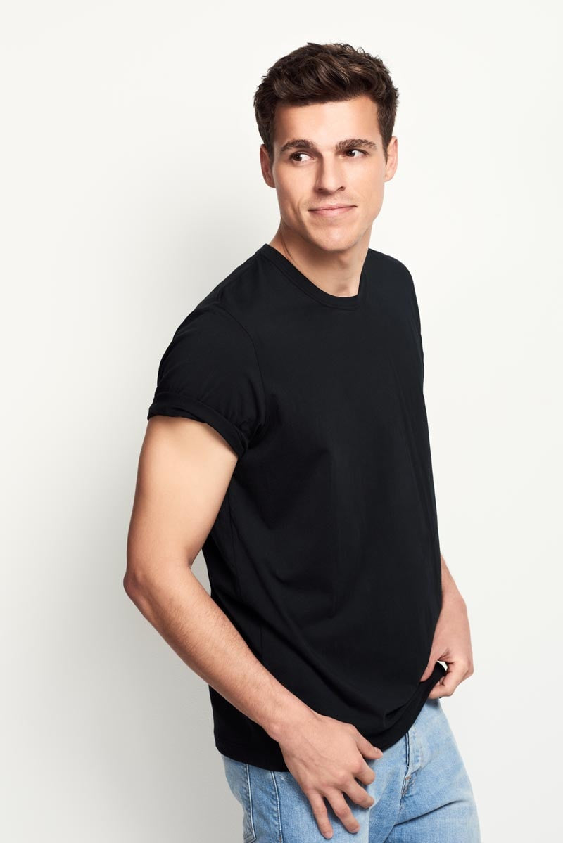 2 x Bonds Mens Basic Crew Tee T-Shirt Top Short Sleeve Black