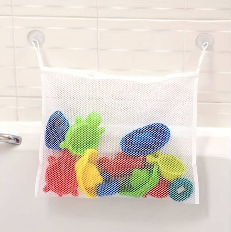 White Baby Kids Bath Toys Holder Organiser Hanging Large Bag