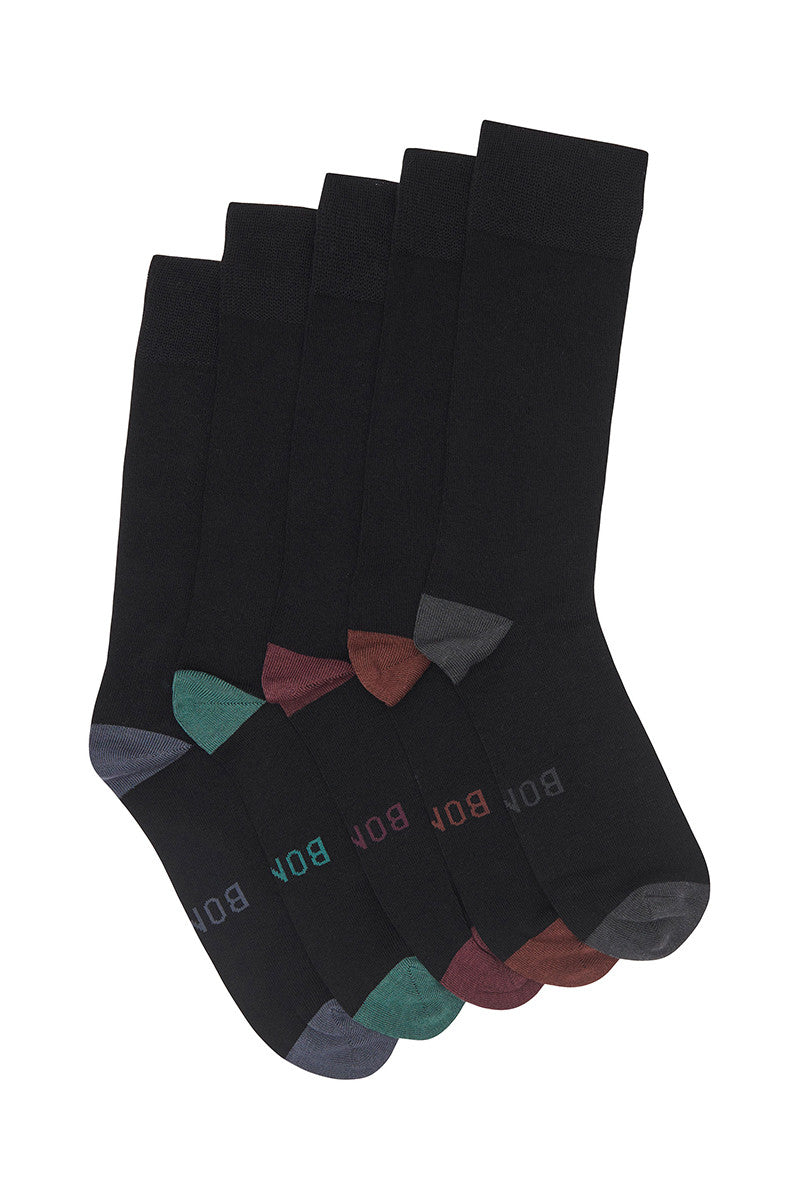 5 Pack Mens Bonds Business Bamboo Crew Socks Black