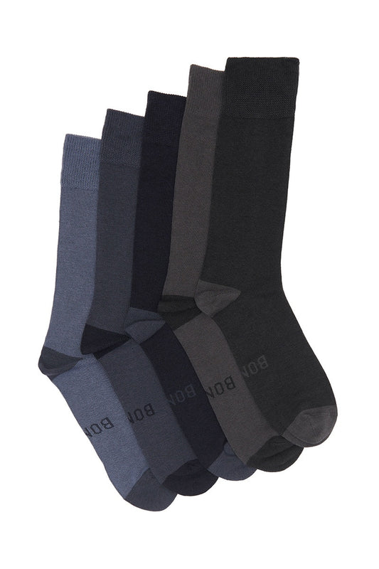 5 Pack Mens Bonds Business Bamboo Crew Socks Multi