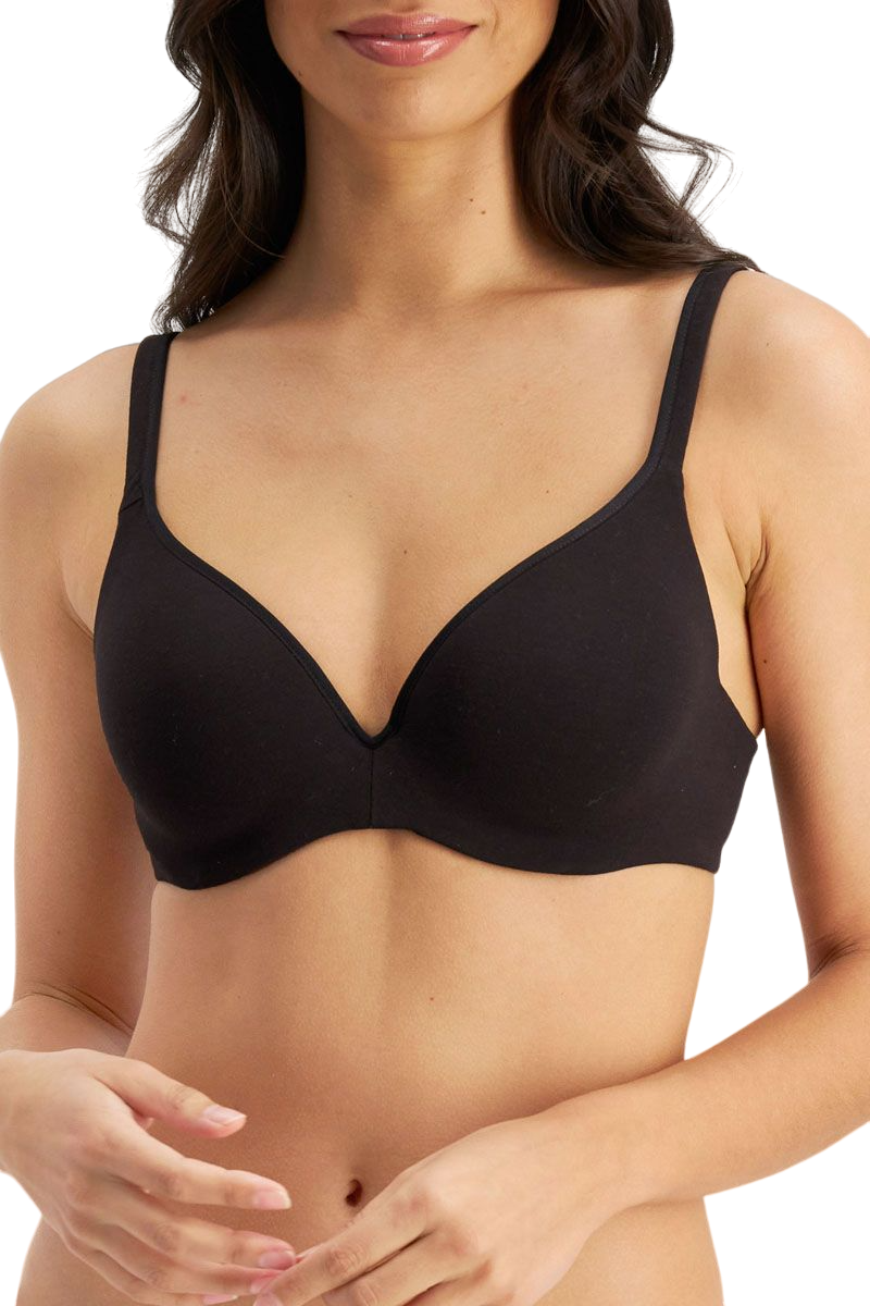 Berlei Barely There Cotton Contour Bra - Black White Soft Powder