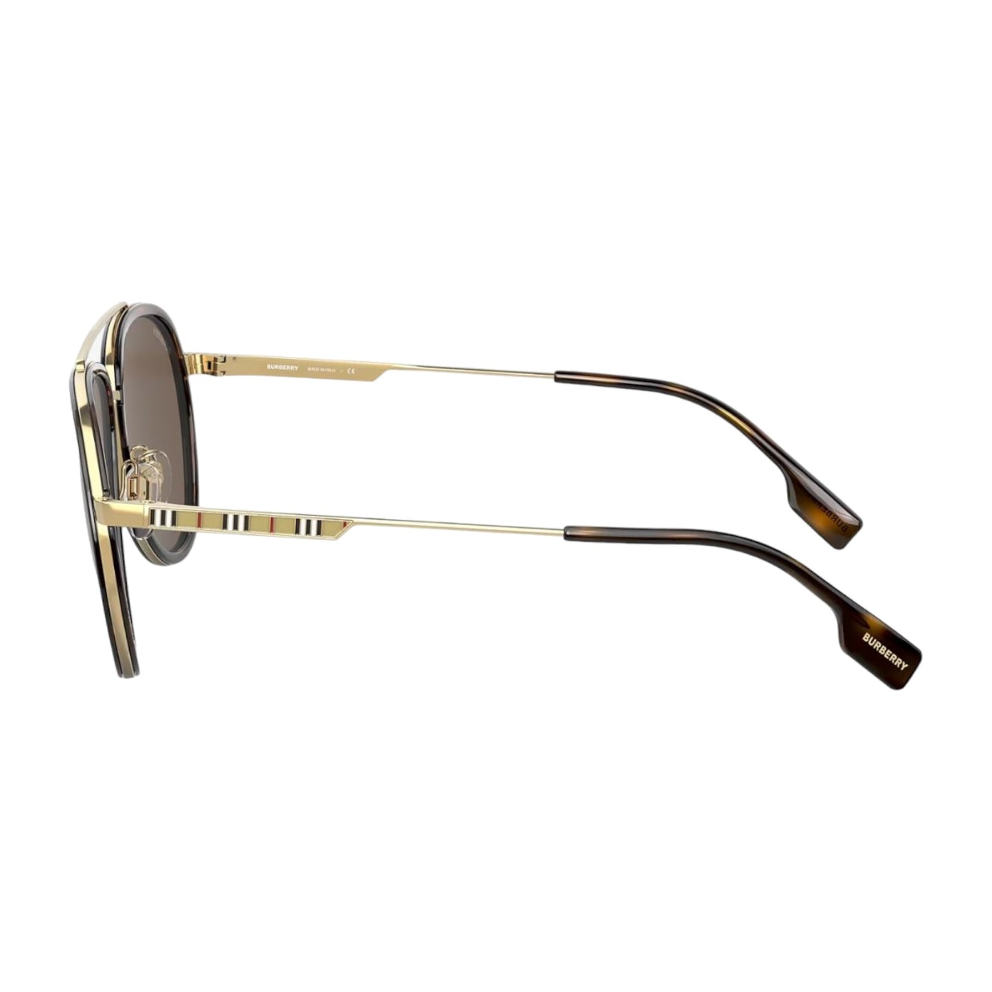 Mens Burberry Oliver BE3125 Sunglasses Gold/Dark Brown