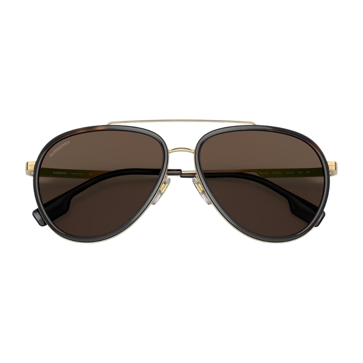 Mens Burberry Oliver BE3125 Sunglasses Gold/Dark Brown