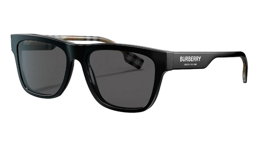 Mens Burberry BE4293 Polarized Sunglasses Black/Polar Grey