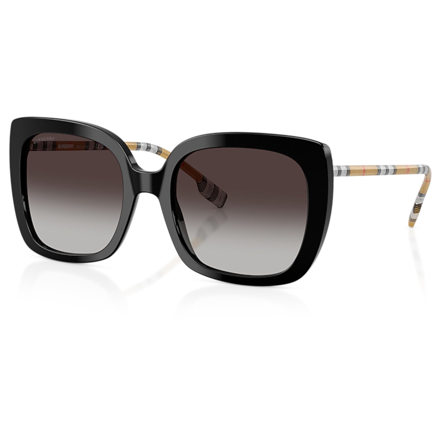 Women Burberry Be4323 38538G Black Square Grey Gradient Sunglasses