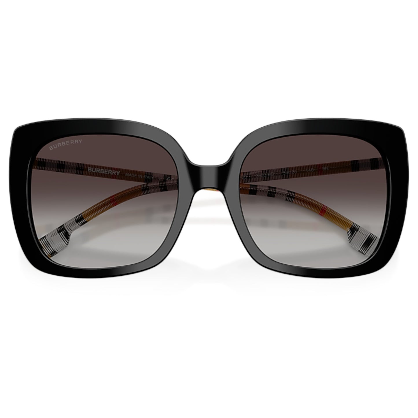 Women Burberry Be4323 38538G Black Square Grey Gradient Sunglasses