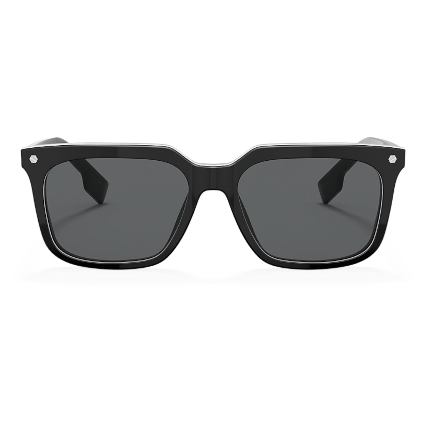 Men Burberry Be4337 379887 Black Square Dark Grey Sunglasses