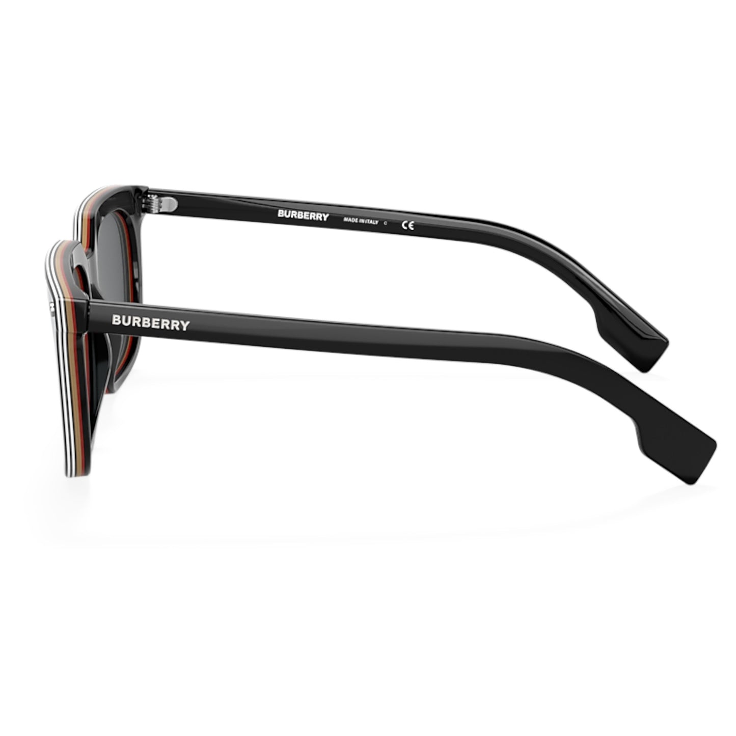 Men Burberry Be4337 379887 Black Square Dark Grey Sunglasses
