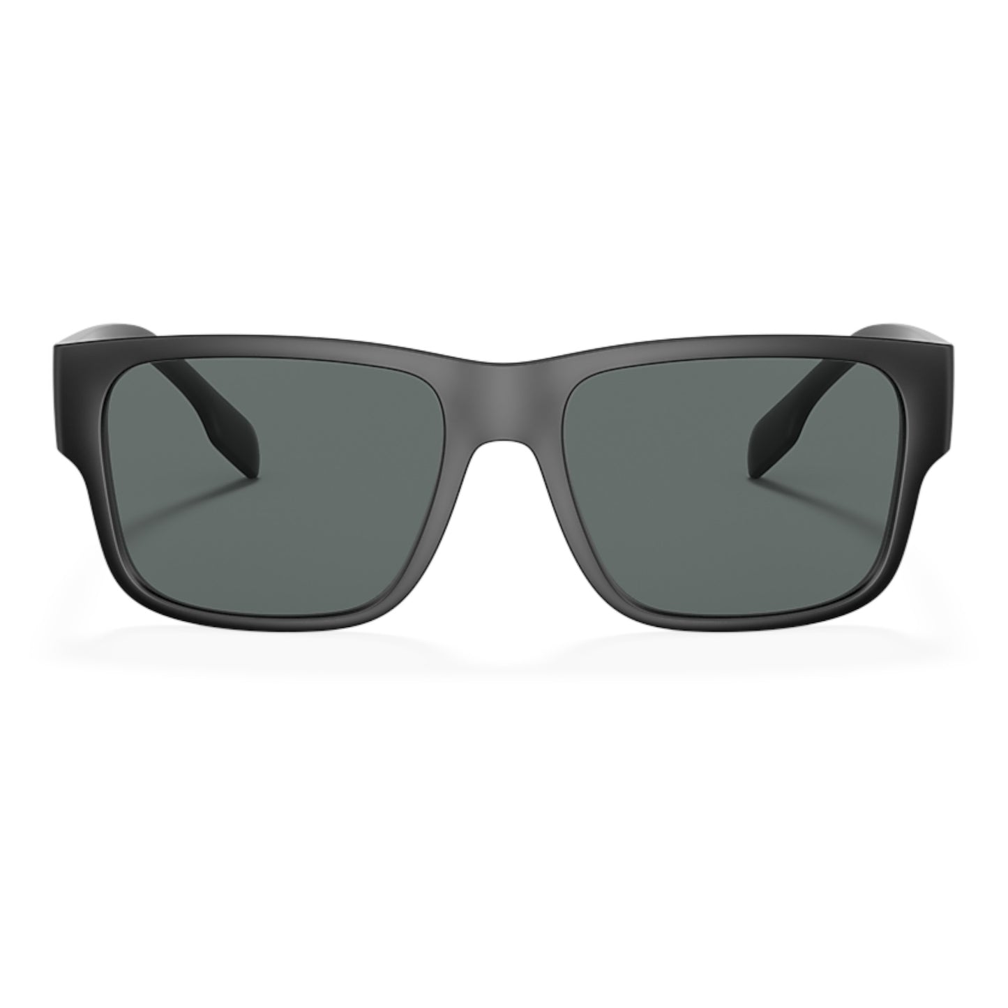Men Burberry Be4358 346481 Black Square Polarized Dark Grey Sunglasses