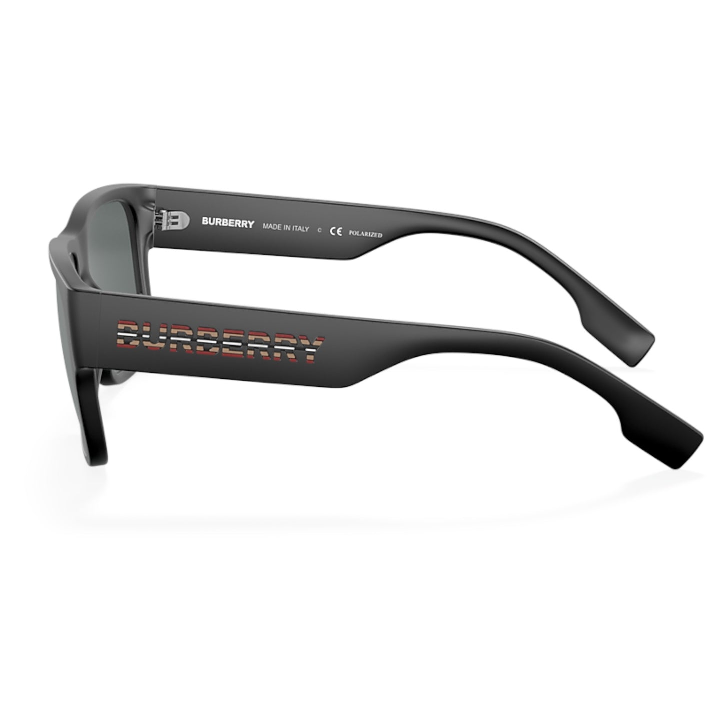 Men Burberry Be4358 346481 Black Square Polarized Dark Grey Sunglasses