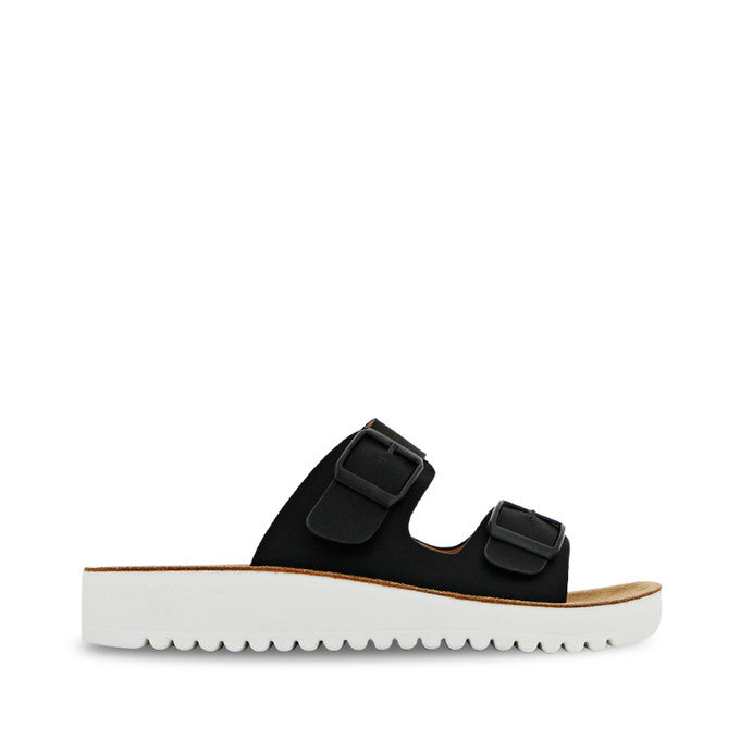 Womens Bellissimo Meg Black/White Slide Sandals