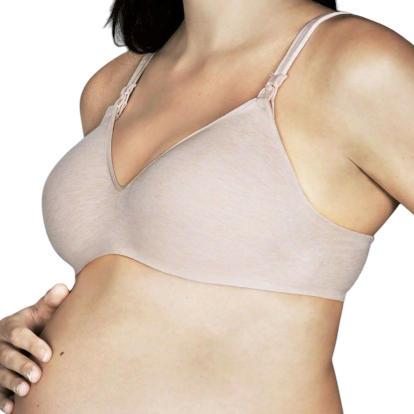 Womens Berlei Barely There Cotton Wirefree Maternity Bra Soft Powder