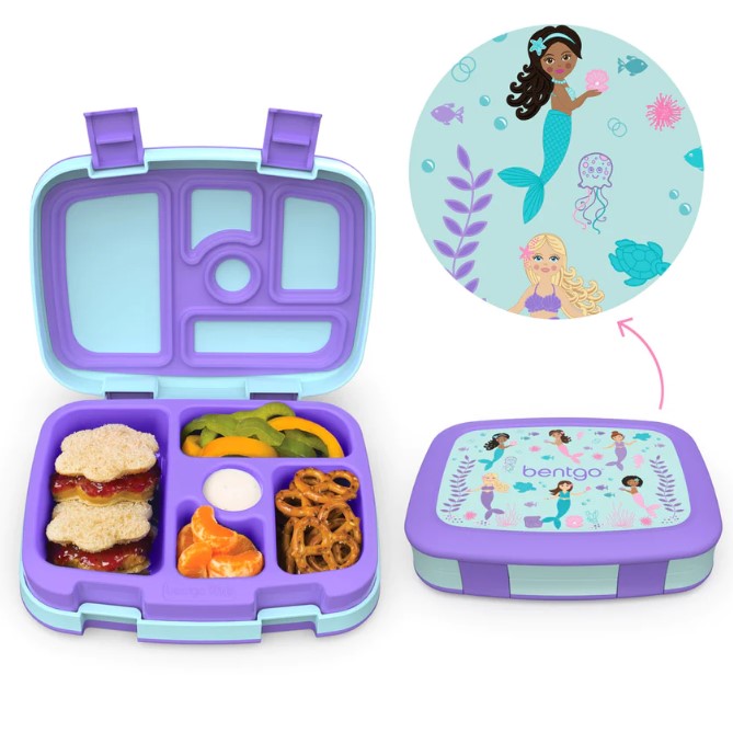 4 x Bentgo Kids Prints Lunch Box Container Storage Mermaids In The Sea