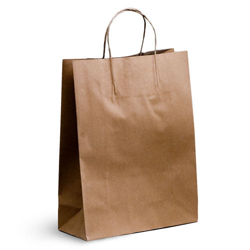 200 X Brown Twisted Handle Kraft Paper Bags Size Small