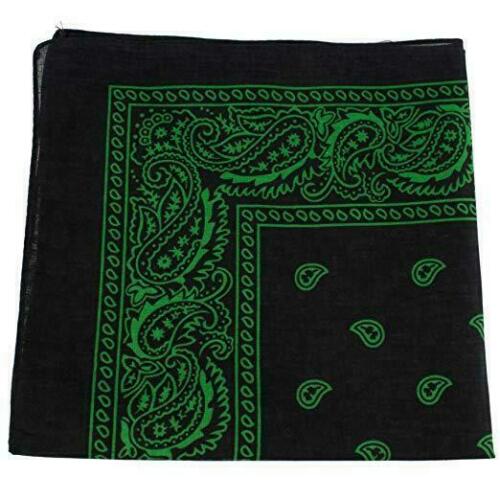 10 x Black And Green Paisley Bandanas Head Wrap Cotton Neck Scarf Mask Bandana