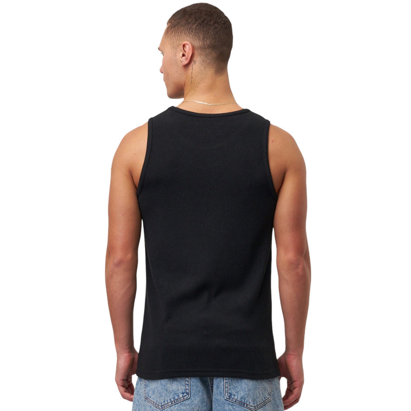 10 x Mens Black Ribbed Singlet Top Chesty Vest Underwear Mens