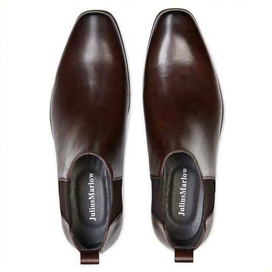 Mens Julius Marlow Kick Mocha Work Formal Leather Slip On Shoes Boots