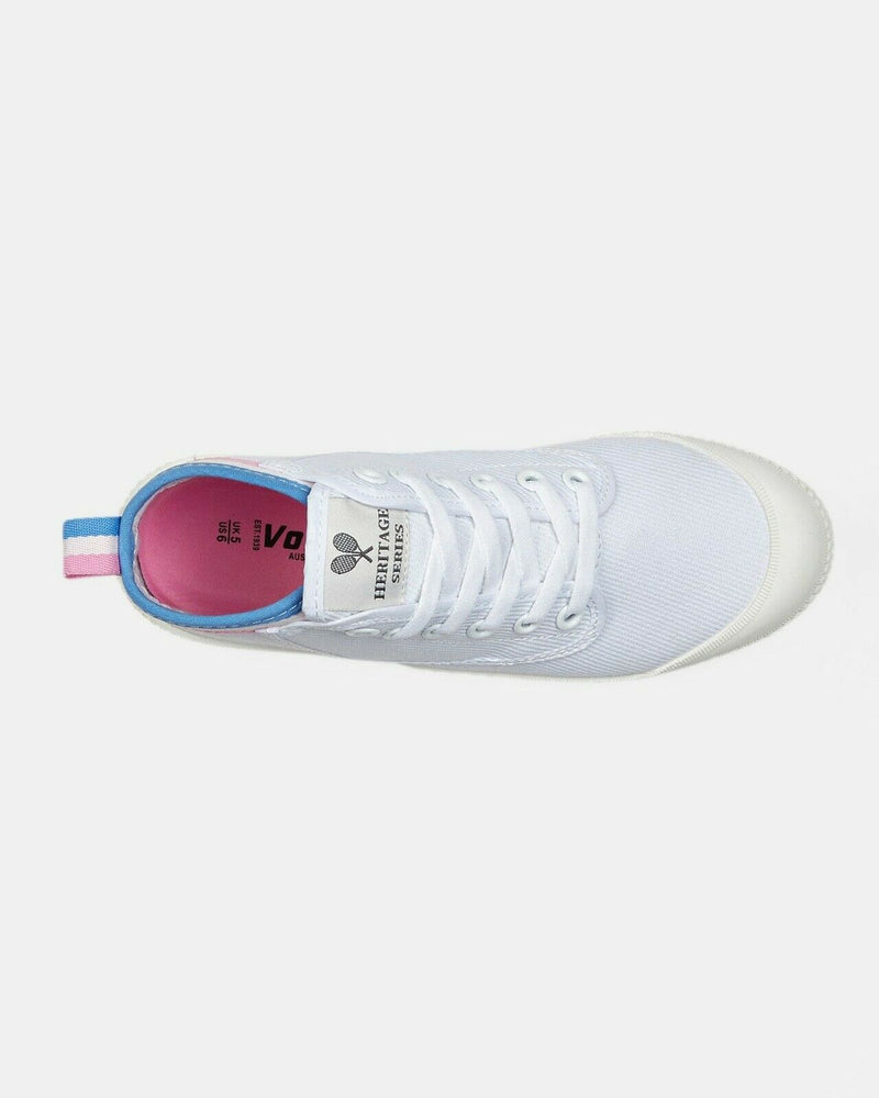 Volley Heritage Hi Leap Mens Womens Volleys Canvas White Pink Blue Shoes Boots